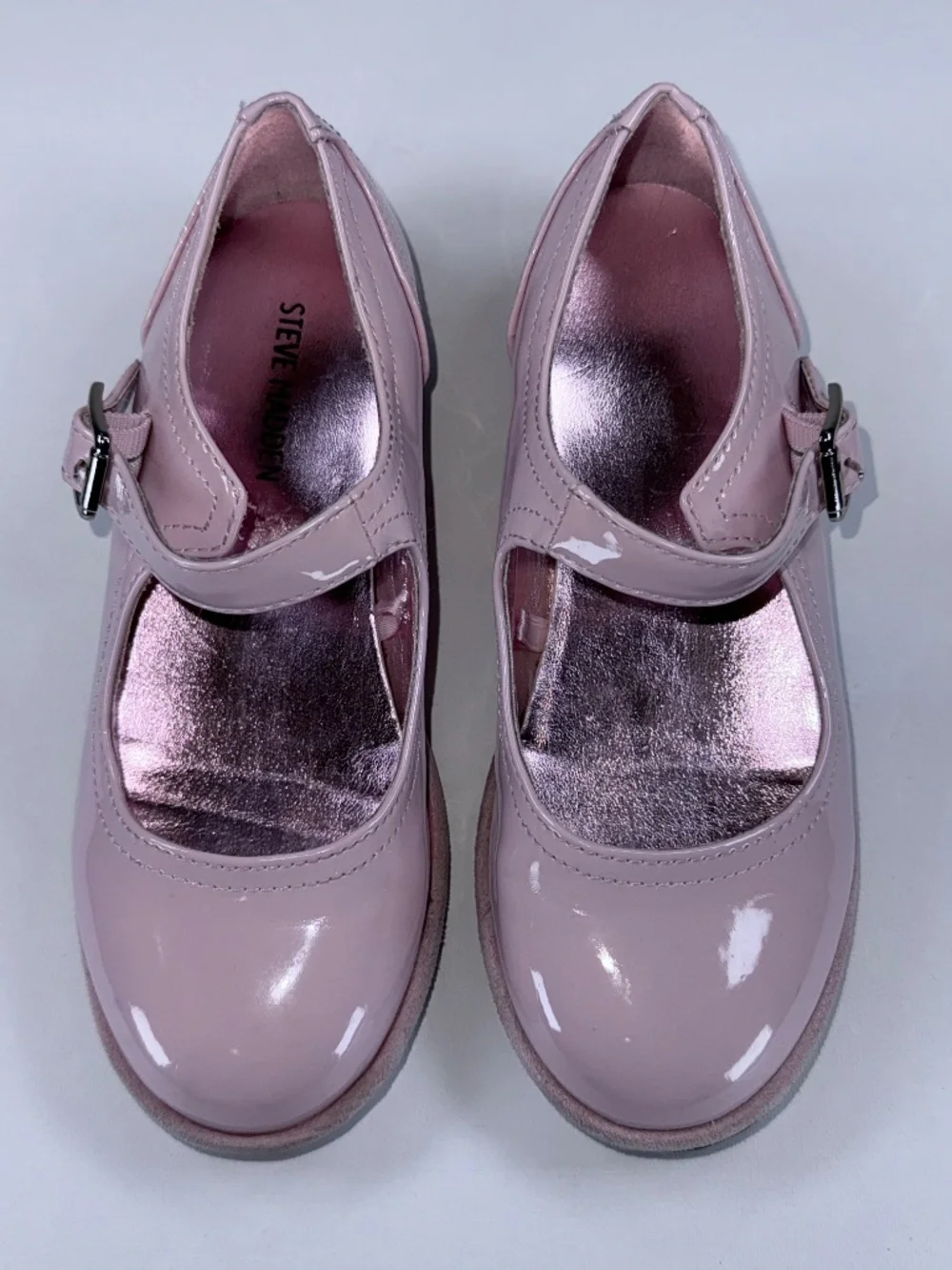 Steve Madden JKenny Pink Patent Mary Jane Dress Shoes Youth 1M EUC